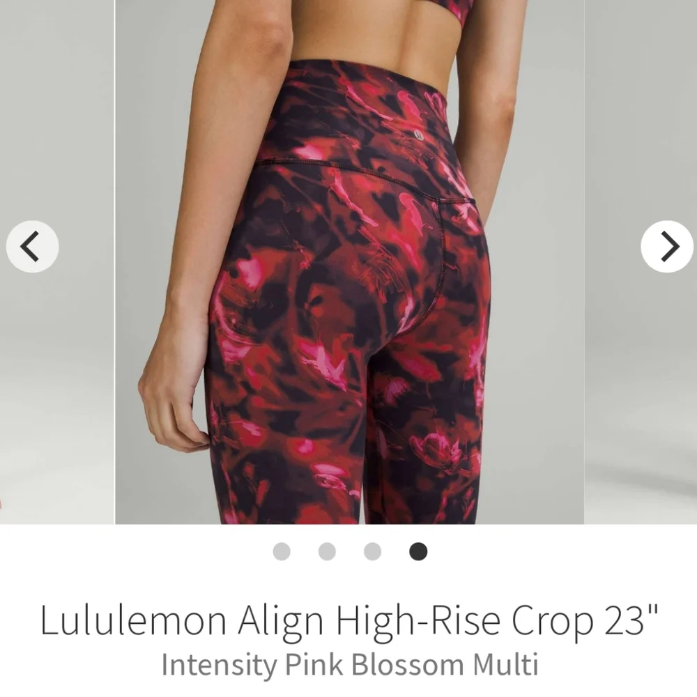 SOLD Sz 8 Lululemon Align High-Rise Crop 25" Intensity Pink Blossom Multi Nulu. - Picture 2 of 9